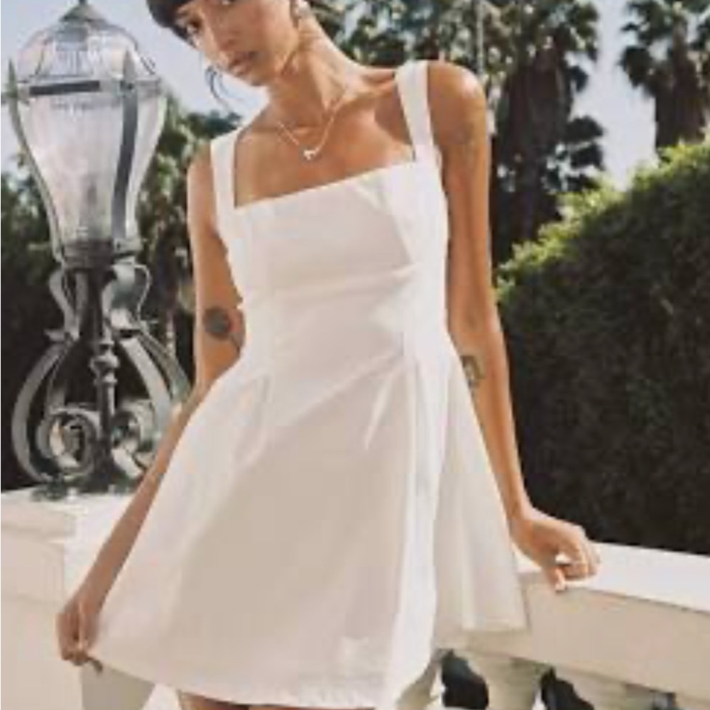 Princess Polly xanthus Cream Square Neck Mini Dress